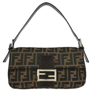 Fendi Brown Canvas Zucca Baguette Handbag 2305.26424.008 155666